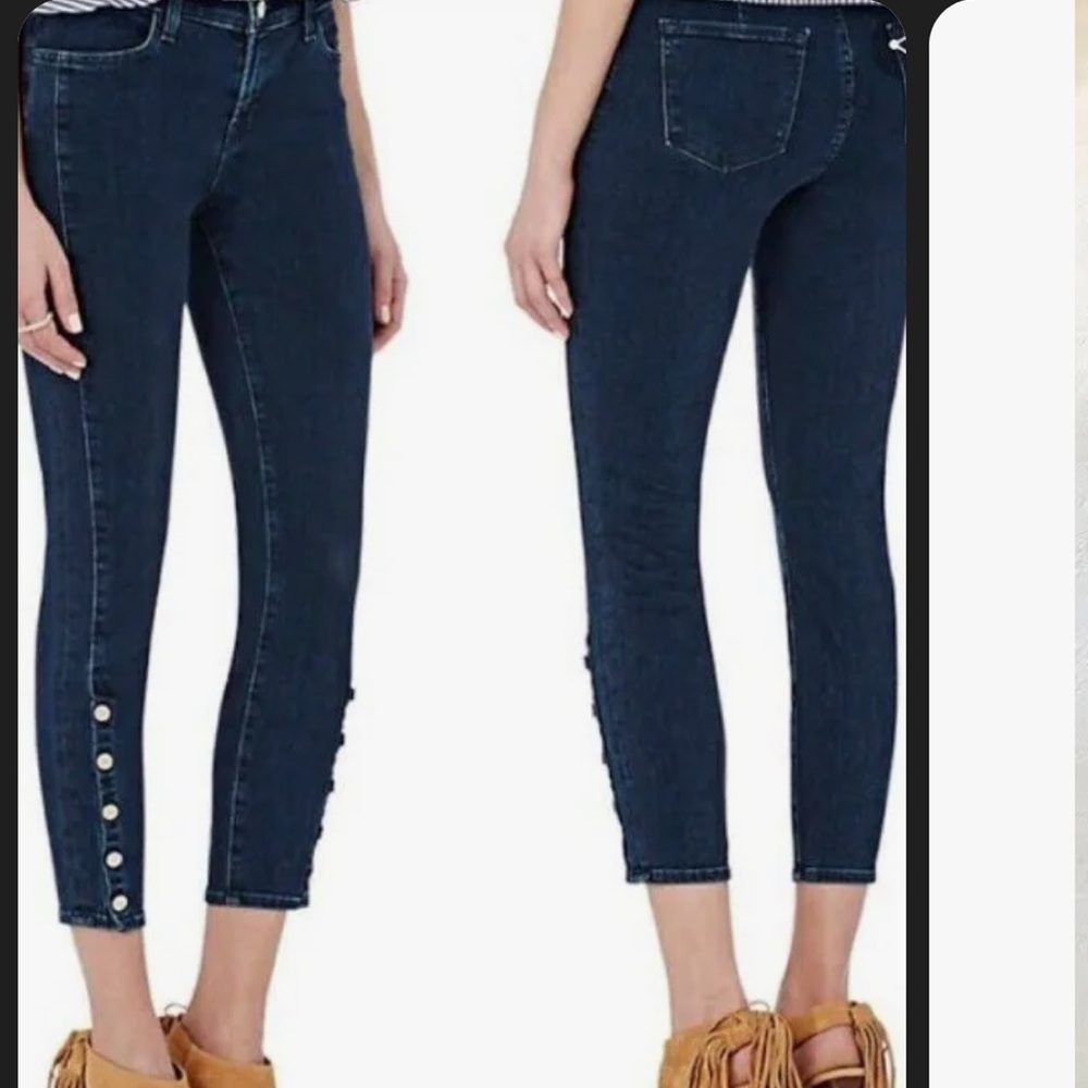 J Brand Allegiance Skinny Cropped Jean, Dark Wash Suvi, Mid Rise,‎ Size 26